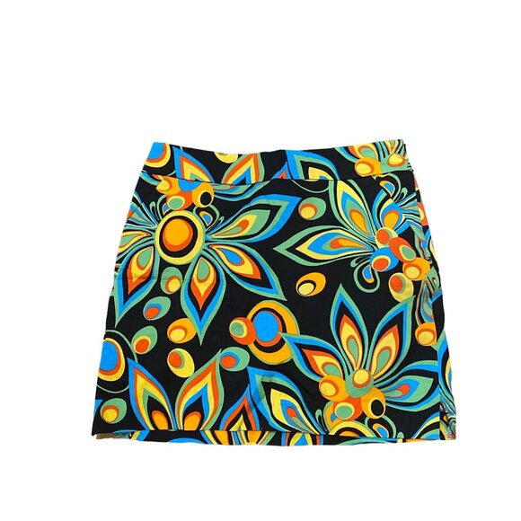 Loudmouth Pants - Loudmouth Golf Skort W's 4 Legacy Shagadelic Black Cotton Stretch Pockets